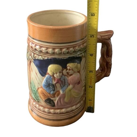 Vintage German Style Beer Mug Stein Happy Couple Made in Japan Unique Style Rare - Picture 8 of 9